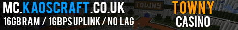 KaosCraft - Hub - Towny - Faction Minecraft server banner
