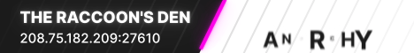 The Raccoons Den Minecraft server banner